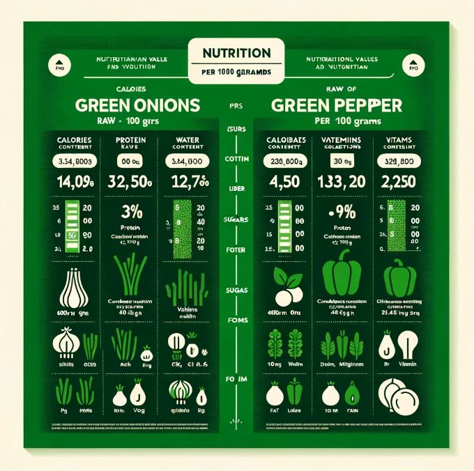 Green onions vs green pepper